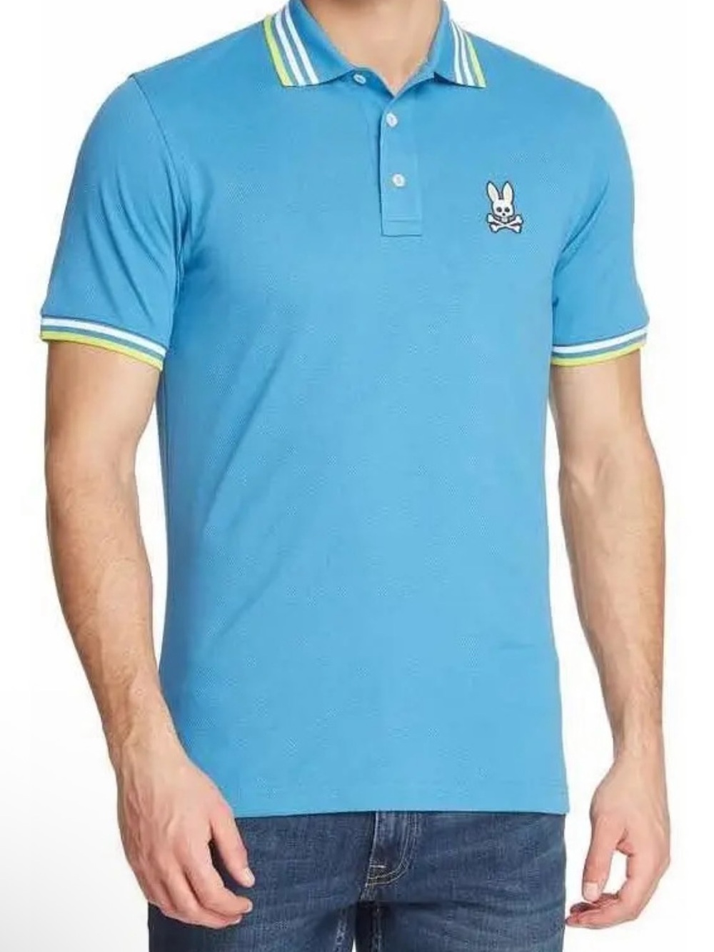 Psycho Bunny Men’s Straight Fit Knit Polo Shirt Size 4